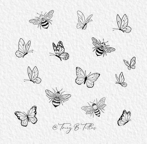 One Wing Butterfly Tattoo, Butterfly Bee Tattoo, Minimalist Art Tattoo, Butterflies Tattoo Designs, Walk In Tattoo Ideas, Mini Tattoos Unique, Mini Flash Tattoo, Cute Flash Tattoos, Minimalist Butterfly Tattoo