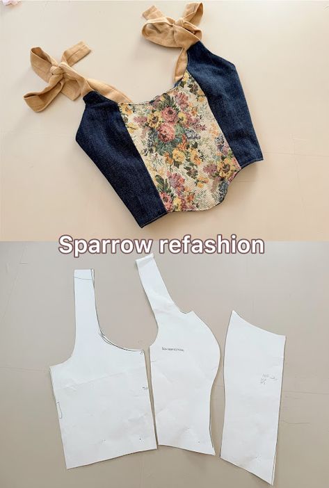 How to Make a Bustier Top Pattern: A Beginner’s Guide | Free sewing Patterns - Sparrow Refashion: A Blog for Sewing Lovers and DIY Enthusiasts Sewing Patterns T Shirt, How To Make Bustier Pattern, Free Bustier Sewing Pattern, Sew Easy Top, Beginner Clothes Sewing Patterns, Bustier Top Pattern Free, Ren Faire Sewing Patterns Free, Bustier Pattern Free, Easy To Sew Tops