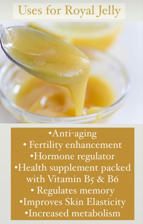 Benefits of royal Jelly: the food of the Queen Bee that lives 5 years longer than tbe regular worker bee. RJ has anti-aging properties, may enhance fertility, regulates hormones, has vitamkns b5 & b6, etx. Benefits Of Royal Jelly, Royal Jelly Benefits, Worker Bee, Food Benefits, How To Regulate Hormones, Increase Metabolism, Royal Jelly, Improve Memory, Improve Skin Elasticity