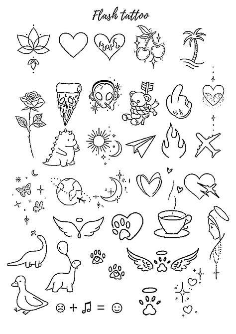 Easy Tattoo Stencils For Beginners, Tattoo Stencil Outline Simple, Simple Dainty Tattoos, How To Draw Tattoos, Flash Art Tattoo Ideas, Tattoo Ideas Stencil, Flash Tatoos, Tattoo Stencil Designs, Easy Tattoos To Draw