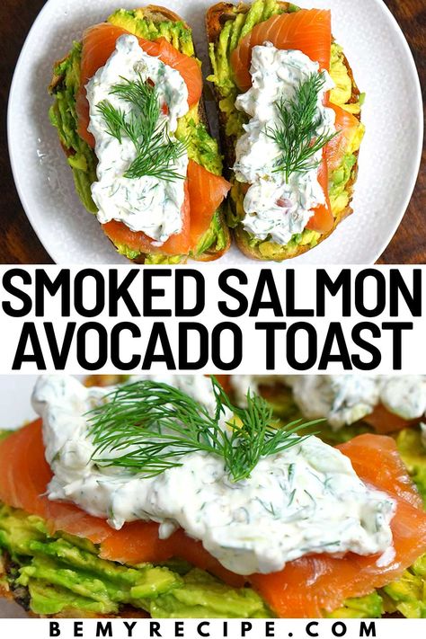 Avocado Toast with Smoked Salmon Lobster Avocado Toast, Smoked Salmon Sandwich Ideas, Avocado Toast With Smoked Salmon, Salmon Avocado Sandwich, Ways To Eat Smoked Salmon, Lox Breakfast Ideas, Breakfast Smoked Salmon, Ways To Use Smoked Salmon, Smoked Salmon Meal Ideas