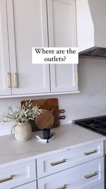 Kitchen Counter Outlets, Modern Electrical Outlets, Outlets In Countertop, Hiding Kitchen Outlets, Under Cabinet Outlet, Island Power Outlets, Undercabinet Outlets Kitchen, Hide Outlets On Wall Kitchen, How To Hide Outlets In Kitchen