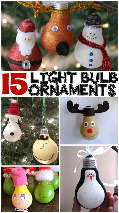 15 DIY Light Bulb Ornaments - @craftymorning0 #ChristmasDecorations Painted Lightbulb Ornaments, Morning Christmas, Jul Diy, Light Bulb Crafts, Crafty Morning, Bulb Ornaments, Diy Christmas Lights, Light Bulb Ornaments, Christmas Crafty