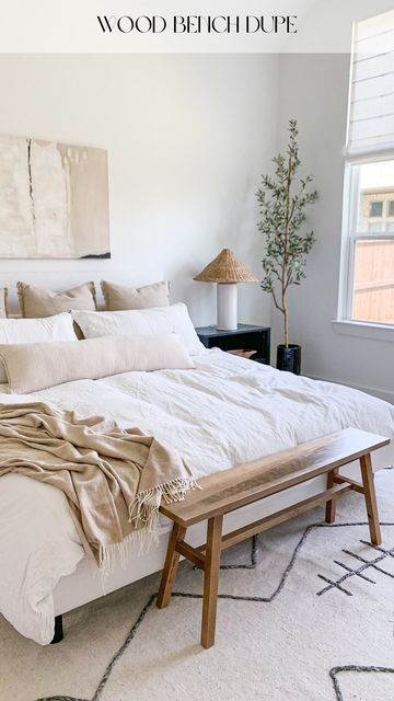 Narrow Bench, Golden Mountain, Ikea Wood, New Home Decor Ideas, End Of Bed Bench, Bench Decor, Neutral Home Decor, Bed Bench, Luxe Interiors