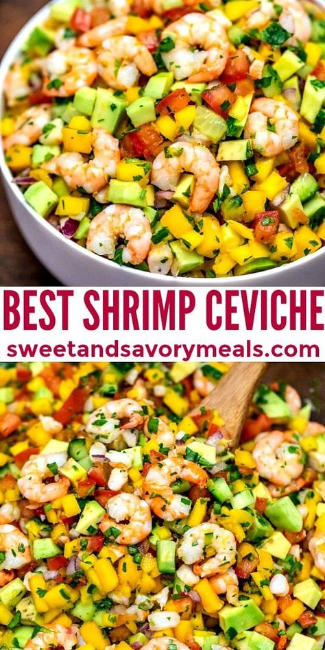 Shrimp Ceviche Recipe, Ceviche Recipe, Delicious Seafood Recipes, Shrimp Ceviche, Savory Meals, Seafood Appetizers, How To Cook Shrimp, Recipe Video, Sweet And Savory