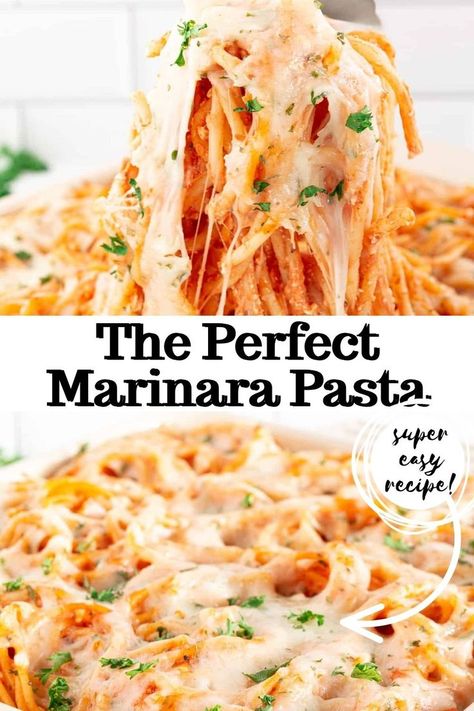 This Marinara Pasta recipe is the quickest and easiest one you'll ever come across and it can be ready and on your dinner table in less than 30 minutes! Marinara Pasta, Pasta Marinara, Marinara Recipe, Marinara Sauce Recipe, Cheese Sauce For Pasta, Easy Cheesy, Super Easy Recipes, Easy Pasta Recipes, Quick Dinner Recipes