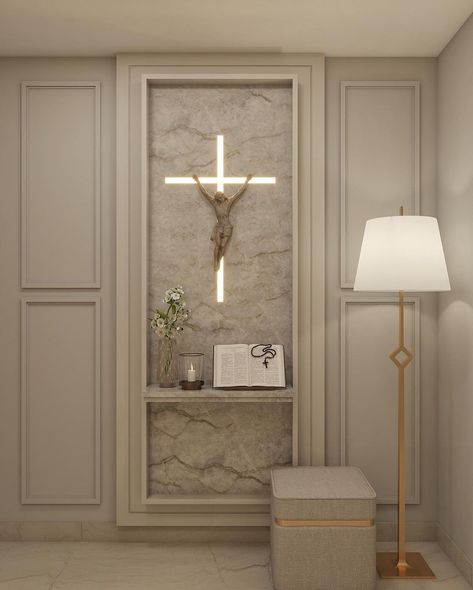 Cross On Wall Decor Ideas, Catholic Alters For Home, Small Altar Design Home Catholic, Prayer Area Ideas Home Christian, Modern Altar Design Home Catholic, Altar Design Home, Altar Design Home Catholic, Catholic Altar Home Ideas, Home Altar Ideas