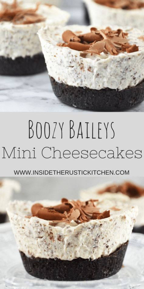 Easy Dinner Party Desserts, Baileys Recipes, Dessert Mini, Dessert Oreo, Dinner Party Desserts, Mini Cheesecake Recipes, Torte Cupcake, Boozy Desserts, Easy To Make Desserts