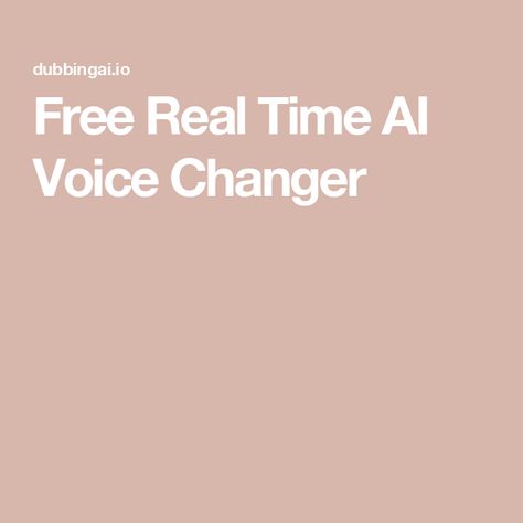 Free Real Time AI Voice Changer Virtual Friend, Voice Changer, Voice Acting, To Speak, Real Time, The Voice, Acting, Mac