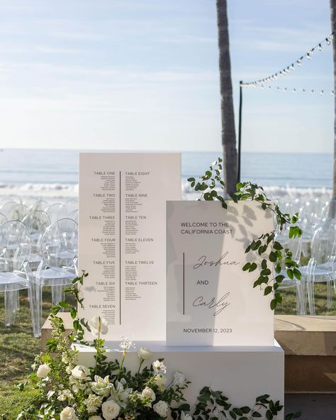 Make a statement to the entrance of your wedding with this cusotm double sign. Featuring a welcome ceremony sign, and a seating chart - paired in a box stand for added height. Make an unforgettable entrance to your wedding day with this modern welcome sign. Welcome Sign And Seating Chart Wedding, Welcome Sign And Seating Chart, Seating Sign Wedding, Modern Welcome Sign, Wedding Entrance Sign, Minimalist Wedding Decor, Ceremony Sign, 20 Birthday, Elegant Wedding Ideas