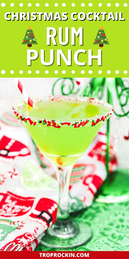 Green Rum Cocktails, Green Boozy Punch, Alcoholic Green Punch, Grinch Alcholic Drink, Green Hawaiian Cocktail, Christmas Punch With Malibu Rum, Green Rum Punch, Elf Inspired Cocktail, Big Batch Grinch Cocktail