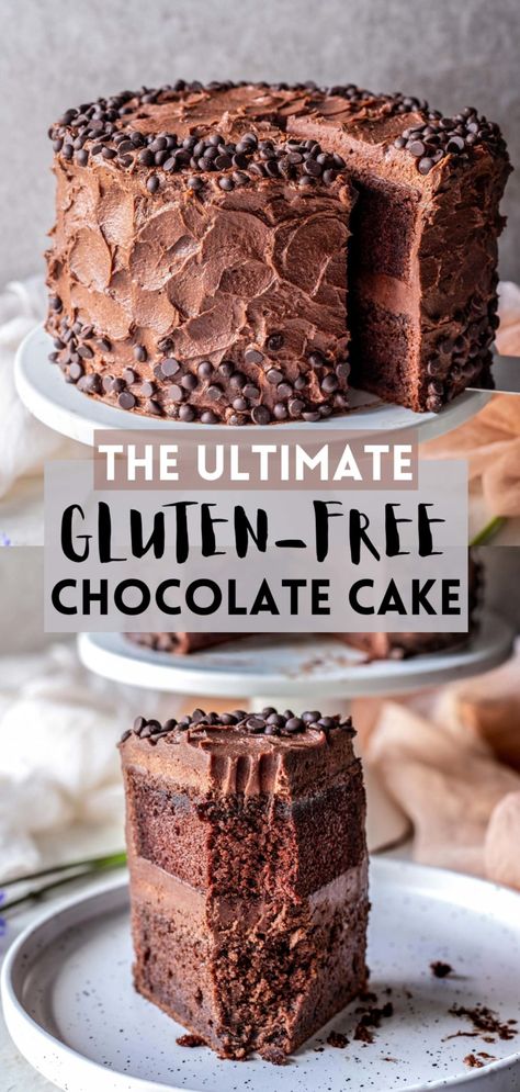 Gluten-Free Chocolate Cake ( Low FODMAP) - Gluten Free Stories Gluten Free Chocolate Cake Recipe, Fodmap Desserts, Chocolate Cake Layers, Super Moist Chocolate Cake, Ultimate Chocolate Cake, Delicious Chocolate Cake, Gluten Free Cake Recipe, Gluten Free Chocolate Cake, Easy Gluten Free Desserts