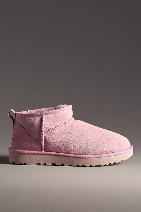 UGG® Classic Ultra Mini Boots | Anthropologie Colorful Uggs, Christmas List Clothes, Owala Water Bottle, Ultra Mini Boots, Mini Uggs, Pink Uggs, Mini Boots, Ugg Classic Ultra Mini, Red Fits