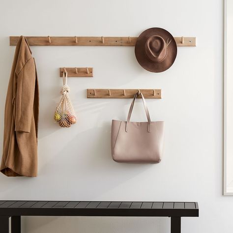 Modern Wall Hooks, Entryway Hooks, Peg Hooks, West Elm Kids, Mud Room Storage, Entryway Wall, Hook Rack, Entryway Organization, Coat Rack Wall