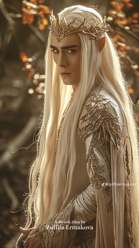 Wood Elves Lotr, Elf Inspired Hair, Elvish Kingdom, Elvish Outfits, Legolas Outfit, Lotr Elves Aesthetic, Elves Lord Of The Rings, Elf Lord Of The Rings, Fairy Harp