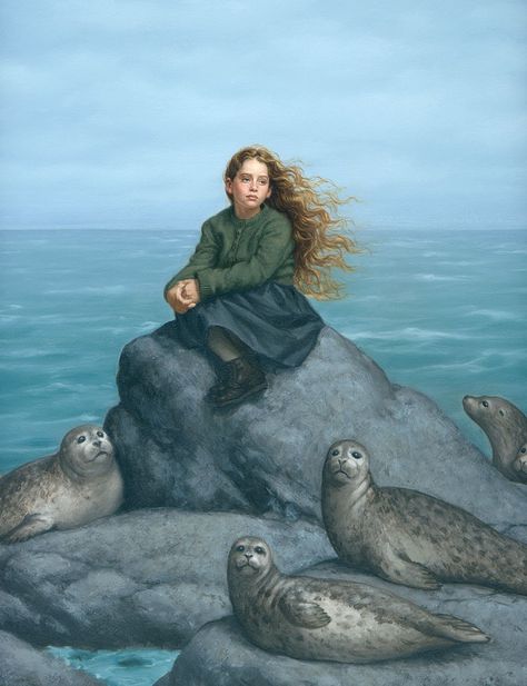 "Daughter of the Sea". Selkies are mythological creatures found in Faroese, Icelandic, Irish, and Scottish folklore. They are said to live as seals in the sea, but shed their skin to become human on land. The legend apparently originated on the Orkney and Shetland Islands and is very similar to those of swan maidens." Daughter Of The Sea, Irish Mythology, Celtic Mythology, Myths And Legends, Mythological Creatures, Arte Fantasy, Folk Tales, Gods And Goddesses, Sirens