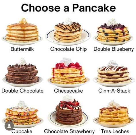 Pretty Breakfast Ideas, Pancake Decoration, 70s Breakfast, Special Pancakes, Pancake Business, Pancake Flavors, Pancake Breakfast Ideas, Breakfast Names, Flavorful Pancakes