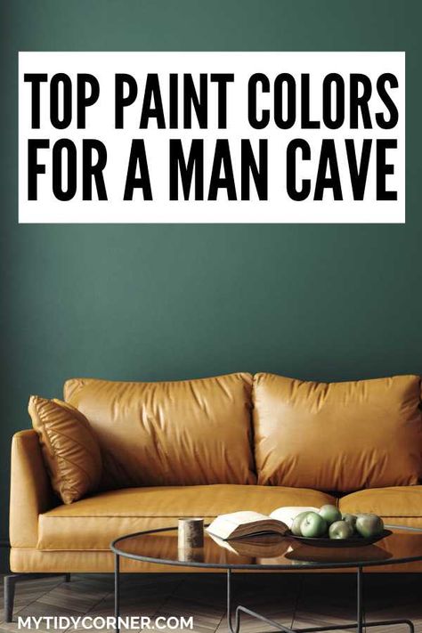 best man cave paint colors Pub Colour Schemes Interiors, Dark Man Cave Basement, Workshop Paint Ideas, Poker Room Man Cave, Basement Decorating Ideas Man Cave, Bourbon Room Paint Colors, Music Room Paint Colors, Modern Man Cave Ideas Interior Design, Dark Game Room Design