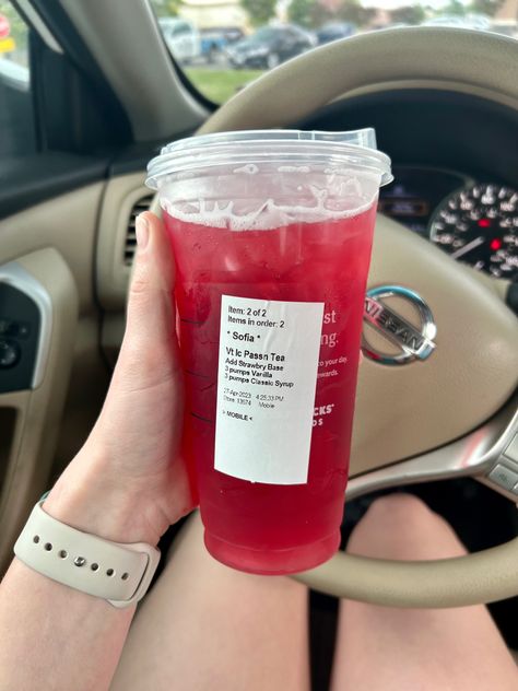 Strawberry Açaí Starbucks, Iced Passion Tango Tea Starbucks Order, Starbucks Tropical Drink, Fruity Drinks From Starbucks, Good Refresher Drinks Starbucks, Starbucks Refreshing Drinks, Strawberry Tea Starbucks, Fruity Drinks At Starbucks, Fruit Drinks Starbucks