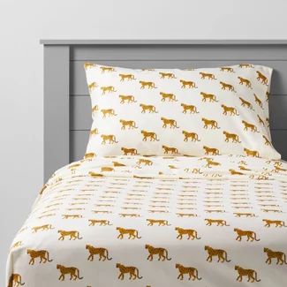 Cheetah Bedroom, Cheetah Room, Pillowfort Target, Man Bedroom, Kids Sheet Sets, Safari Room, Orange Room, Kids Sheets, Jungle Room