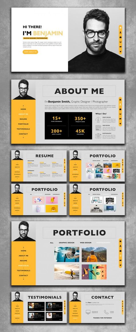 Personal Portfolio Website Design, Portfolio Design Layouts, Cv Website, Design Portfolio Layout, Webdesign Portfolio, Graphic Design Portfolio Book, Desain Ux, Graphic Design Portfolio Examples, Interactive Pdf