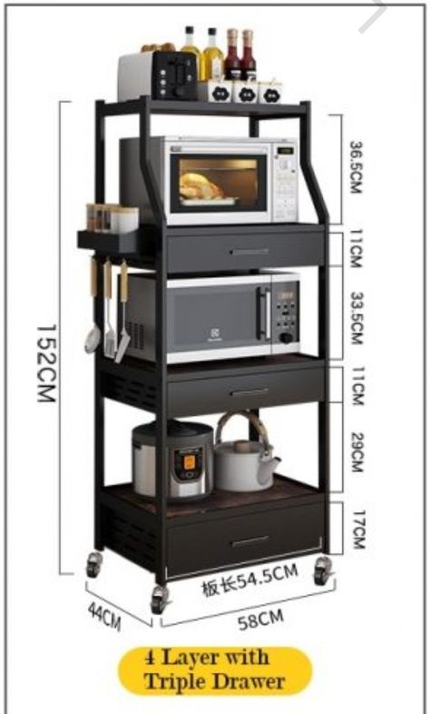 Drawer Microwave, Trolley Kitchen, Kitchen Storage Trolley, Pantry Closet Design, Coffee Station Kitchen, Microwave Shelf, Mobile Cart, Kitchen Shelf Decor, Shelf Units