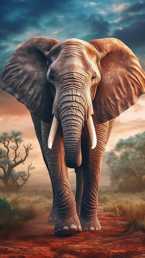 (58) fantasyanddreamsworld auf Tumblr Elephant Pictures Art, Elephant Front View, Pictures Of Elephants, Wild Animals Wallpaper, Bird Photos Photography, African Animals Photography, Nature Photography Animals, Elephant Photography, Elephant Artwork