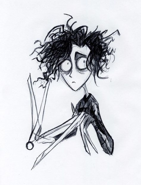 Tim Burton sketch A Drawing, Tim Burton, A Man, Black And White, Hair, White, Black