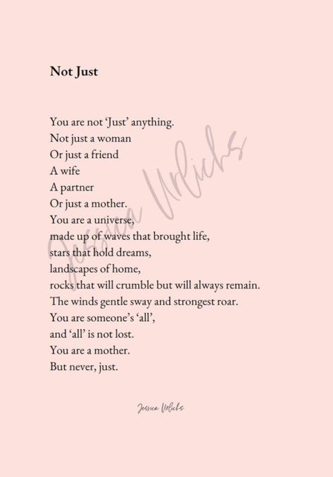 Not 'just' Poem not Just A Mother - Etsy Ireland Mothers Birthday Poem, Cute Poems For Your Mom, A Poem To My Mother, Sweet Notes For Mom, What Is A Mother Poem, Mommy To Be Poem, A Mothers Love Poem, New Mom Poem, Poem About Mothers Love