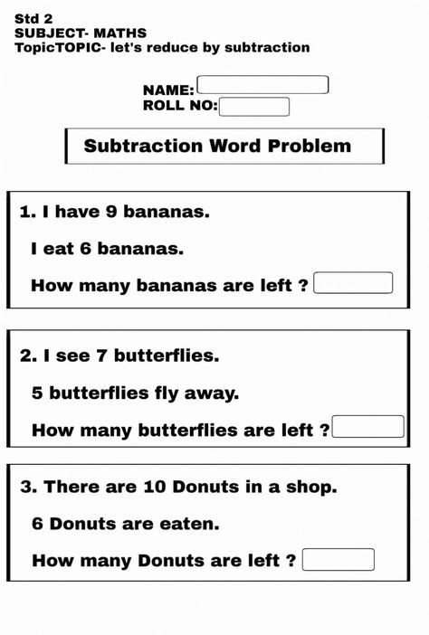 Maths Word Problem Grade 1, Subtraction Word Problems Grade 1, Maths Word Problem, Year 1 Worksheets, Math For Grade 1, Grade 2 Maths, Easy Math Worksheets, English Poems For Kids, Mental Maths Worksheets