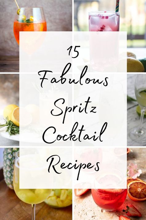 Spritz Recipes, Easy Spritzer Drinks, Spritz Recipes Alcohol, Spritzer Bar, Summer Spritz Party, Spritz Cocktail Recipes, Spritz Cocktails, Italian Spritzer Cocktails, Summer Spritz