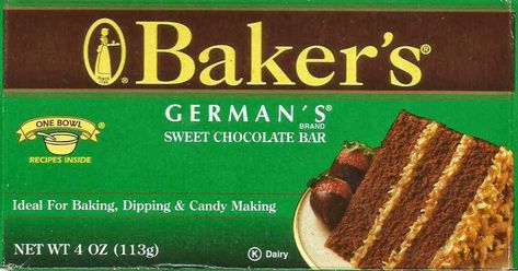 This recipe was included in a package of Baker's German sweet chocolate bar.  My mother and I used to bake this cake at Thanksgiving. We wou... German Sweet Chocolate Cake Recipe, Bakers German Chocolate Cake, German Chocolate Cake Icing, German Chocolate Bars, Homemade German Chocolate Cake, Chocolate Cake Frosting, German Chocolate Cake Recipe, Chocolate Bar Recipe, Moist Cake Recipe