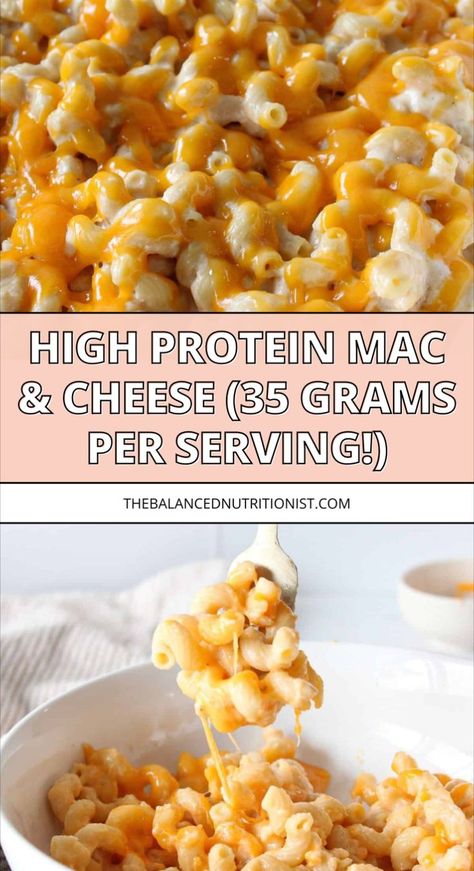 High Protein Mac And Cheese, Protein Mac And Cheese, Protein Pasta Recipes, High Protein Lunch Ideas, Cottage Cheese Recipes Healthy, High Protein Pasta, High Protein Dinner, Cheese Cheddar, Protein Lunch