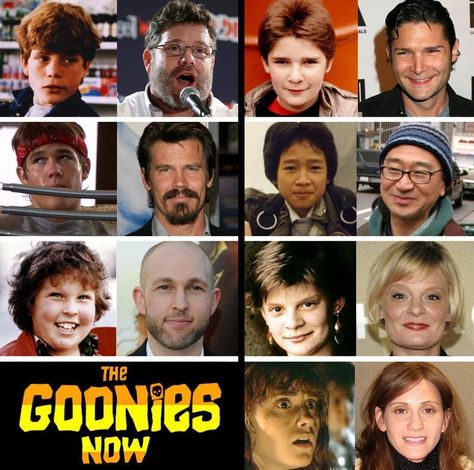 Goonies - Then and now. Goonies Cast, Los Goonies, Les Goonies, Goonies Movie, Goonies Never Say Die, Hulk Character, Film Cult, The Goonies, Kids Memories