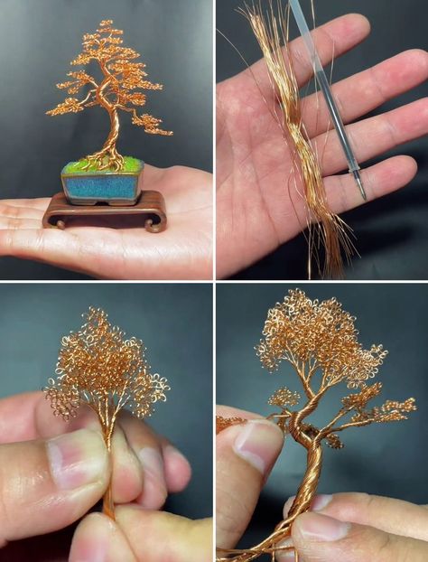 1.7M views · 2.6K reactions | Easy Making Bonsai by Bending Metal Wire | metal, tree, bonsai, tutorial | How to Wire a Bonsai Tree Step by step Tutorial :) | By Simple Crafts | Facebook Wire Trees Diy How To Make, Bonsai Tutorial, Wire Bead Tree Tutorial, Wire Tree Sculpture Tutorial, Diy Wire Bonsai Tree, Wire Bonsai Tree Tutorial How To Make, Bending Metal, How To Make Trees, Bonsai Diy