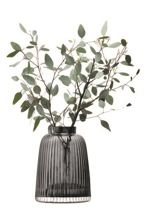 A Pretty Vase: LSA Pleat Vase Foliage Arrangements, Contemporary Vases, Black Vase, Plant Vase, Pleated Fabric, Table Vases, Grey Glass, Diy Kits Gift, The Gathering