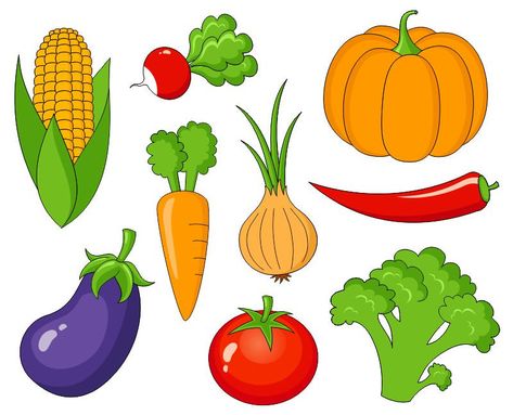 Fruit And Vegetable Clipart Black And White - Clip Art Library Vegetable Crafts, Vegetable Drawing, Vegetable Cartoon, Vegetable Pictures, Fruit Vector, Vegetable Prints, Cute Fruit, Fresh Fruits And Vegetables, Art Cute