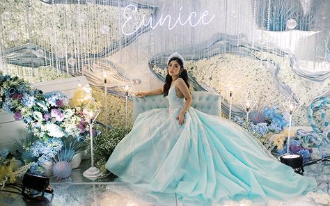 18th Birthday Dress Ideas, 18th Debut Theme, Pisces Party, Debut Decorations, Debut Theme Ideas, Debut Themes, 18th Debut, 18th Birthday Dress, Debut Planning