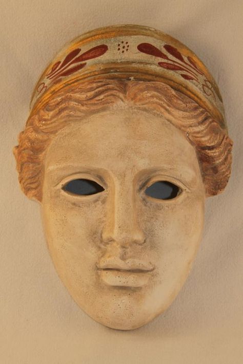 / Greek Masks, Greek Mask, Dr Faustus, Doctor Faustus, Ceramic Face, Women Figure, Aphrodite, Costume Design, Art Materials