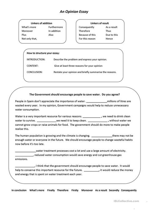 How to write an opinion essay - English ESL Worksheets for distance learning and physical classrooms Opinion Paragraph, Opinion Essay, Types Of Writing, Essay Structure, Write An Essay, Essay Template, Critical Essay, Essay Writing Help, Essay Writing Skills