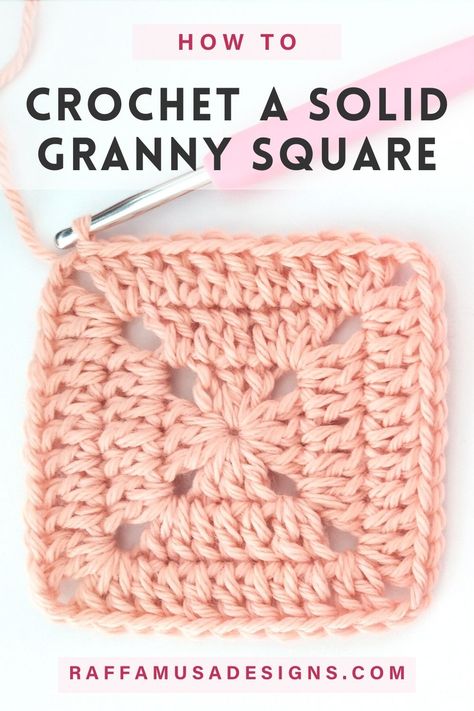 a perfect solid granny square Solid Granny Square, Granny Square Pattern Free, Crochet Granny Square Tutorial, Crochet Square Blanket, Granny Square Crochet Patterns Free, Confection Au Crochet, Haken Baby, Crochet Simple, Crochet Granny Square