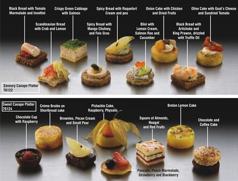 Collection of canapes Amuse Bush, Appetizer Plating, Canapes Ideas, Party Canapes, Cake Classic, Canapes Recipes, Fingerfood Party, Catering Food, Snacks Für Party