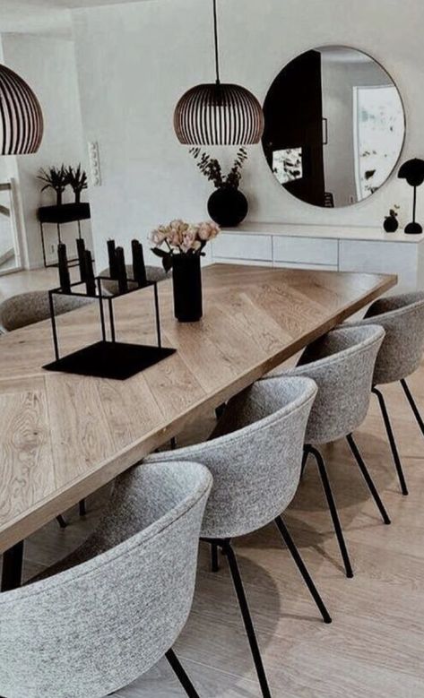 Dinning Room Furniture Design, Mirror Salle A Manger, Minimlistic Dinning Table, Dining Tables For Small Spaces, Modern Dining Room Tables Darl Wood, Home Dining Room, Dining Interior, Dinning Room Design, Home Decor Quotes