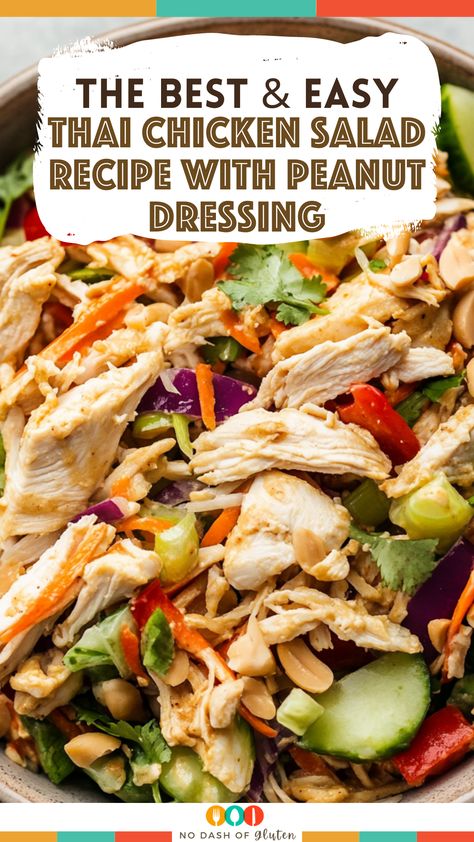 Thai Chicken Salad Recipe with Peanut Dressing Dinner Ideas Crockpot Chicken, Best Spaghetti Recipes, Thai Peanut Salad, Best Spaghetti Recipe, Thai Salad Recipes, Dinner Ideas Crockpot, Asian Salad Recipe, Asian Salad Dressing, Peanut Salad