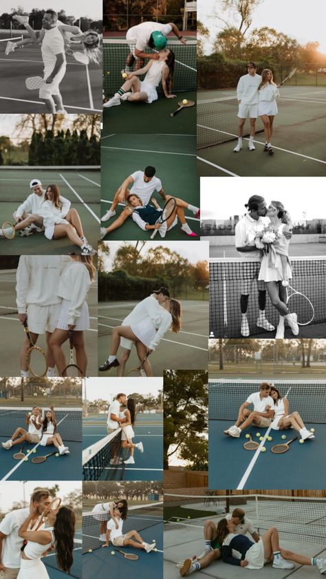 Bowling Photoshoot Couple, Tennis Photoshoot Ideas Couple, Bowling Engagement Photos, Couple Playing Tennis, Boardwalk Couple Photoshoot, Tennis Clubs, Activities To Do, Couples Photoshoot, Pre Wedding