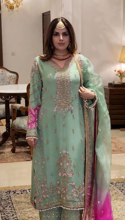 Latkan Lace, Dresses Islamic, Designer Suits For Wedding, Georgette Palazzo, Fancy Embroidery, Lace Suit, Fancy Suit, Indian Dresses Traditional, Heavy Embroidery