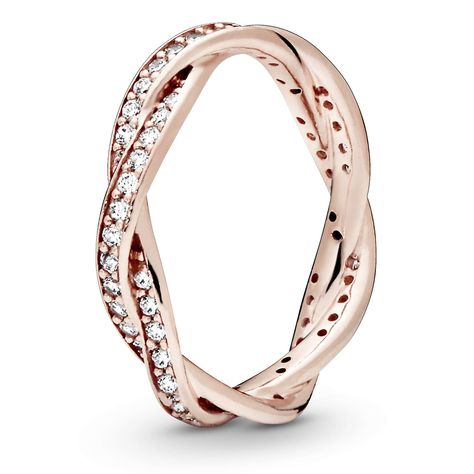 PANDORA Jewelry Twist of Fate Cubic Zirconia (As an Amazon Associate I earn from qualifying purchases) Gold Thumb Ring, American Motors Corporation, Heart Engagement, Pandora Collection, Gold Ring For Women, Pandora Rose, Braided Ring, Rose Gold Crystal, Pandora Rings