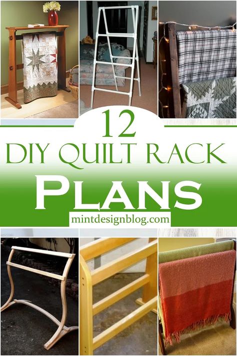 Quilt Racks For Walls Diy, Quilt Racks Ideas, Quilt Display Racks Diy, Quilt Shelf Ideas, Diy Blanket Rack For Wall, Quilt Ladder Diy How To Make, Quilt Holder Display, Diy Quilt Ladder, Quilt Ladder Display