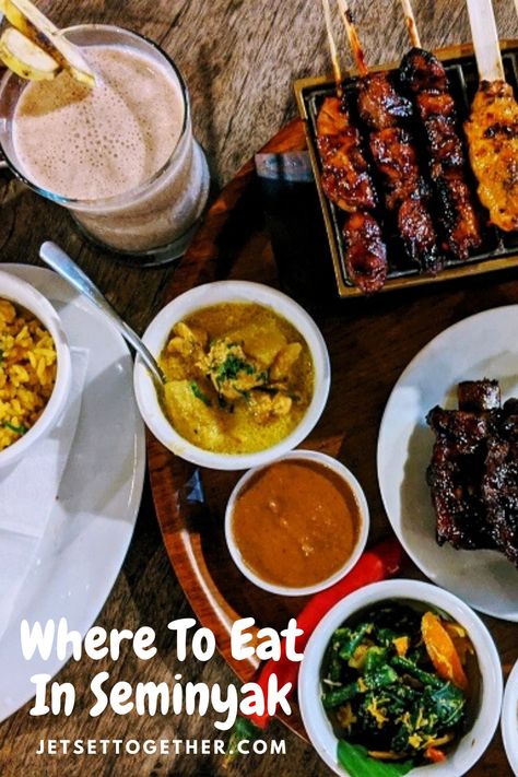 Seminyak is one of the most popular areas in Bali, especially with the young party crowd. It is right on the beach with plenty of beach clubs, rooftop bars, and of course restaurants. Here is an in no way comprehensive guide to where to eat in Seminyak during your next trip  #seminyak #bali #travelbali #travelseminyak #travel #travelling #travelbali #travelinbali #travelindonesia #travelseminyak #wheretoeat #beautifuldestinations #traveltheworld #travelaroundtheworld Seminyak Bali Restaurants, How Go, Sunset Restaurant, Bali Restaurant, Party Crowd, Bali Guide, Grab Food, Seminyak Bali, Beach Clubs