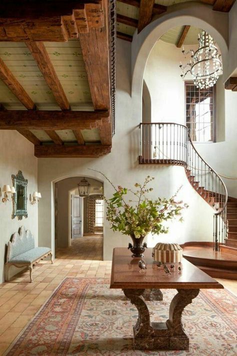 Luxury Door, House Of Turquoise, Interior Design Per La Casa, Stair Case, Casas Coloniales, Spanish Style Homes, Mediterranean Decor, Spanish House, Design Exterior